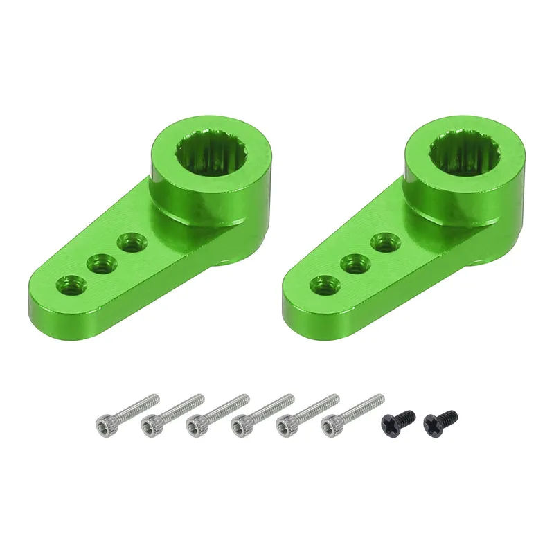 2 Pcs Aluminum Servo Horn 15T Servo Horn Steering Short Arm 17.5mm Length Green