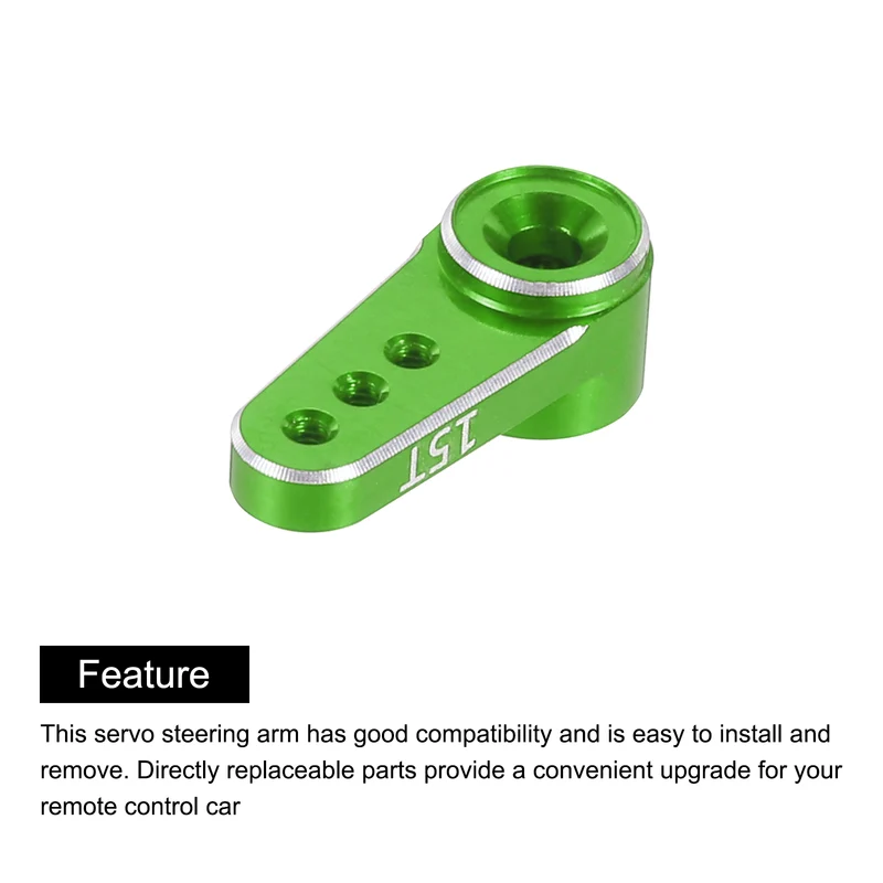 2 Pcs Aluminum Servo Horn 15T Servo Horn Steering Short Arm 17.5mm Length Green