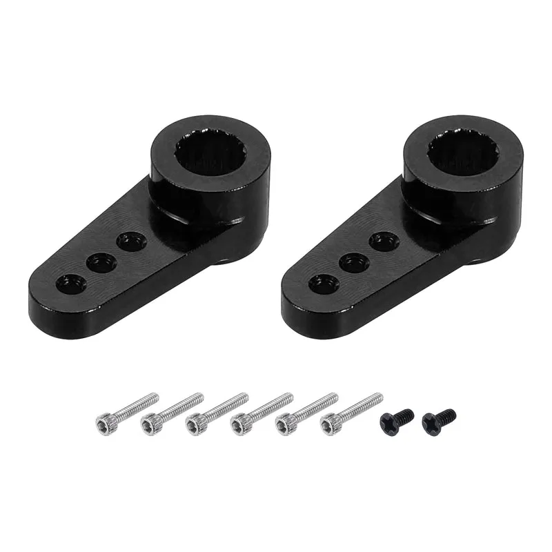 2 Pcs Aluminum Servo Horn 15T Servo Horn Steering Short Arm 17.5mm Length Black