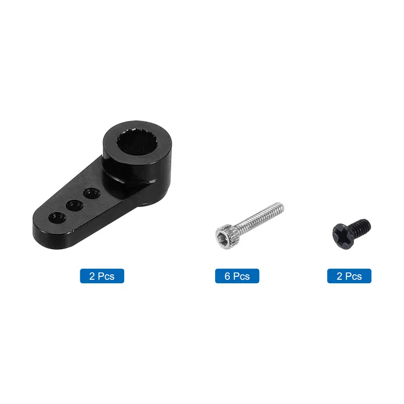 2 Pcs Aluminum Servo Horn 15T Servo Horn Steering Short Arm 17.5mm Length Black