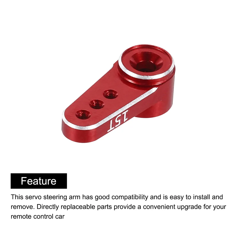 4 Pcs Aluminum Servo Horn 15T Servo Horn Steering Short Arm 17.5mm Length Red