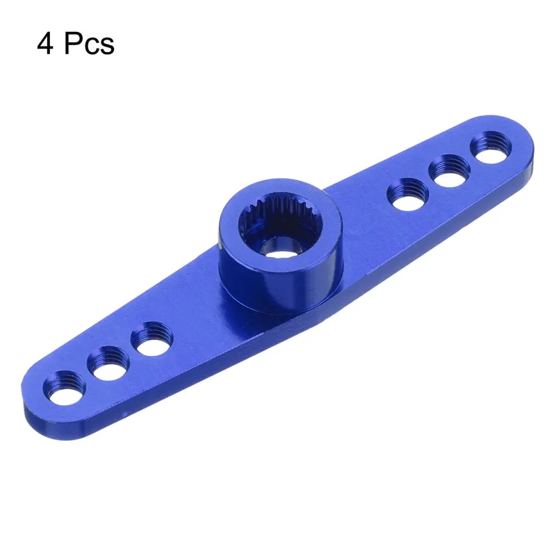 4 Pcs Aluminum Servo Horn 25T Servo Horn Steering Double Arms 47mm Deep Blue
