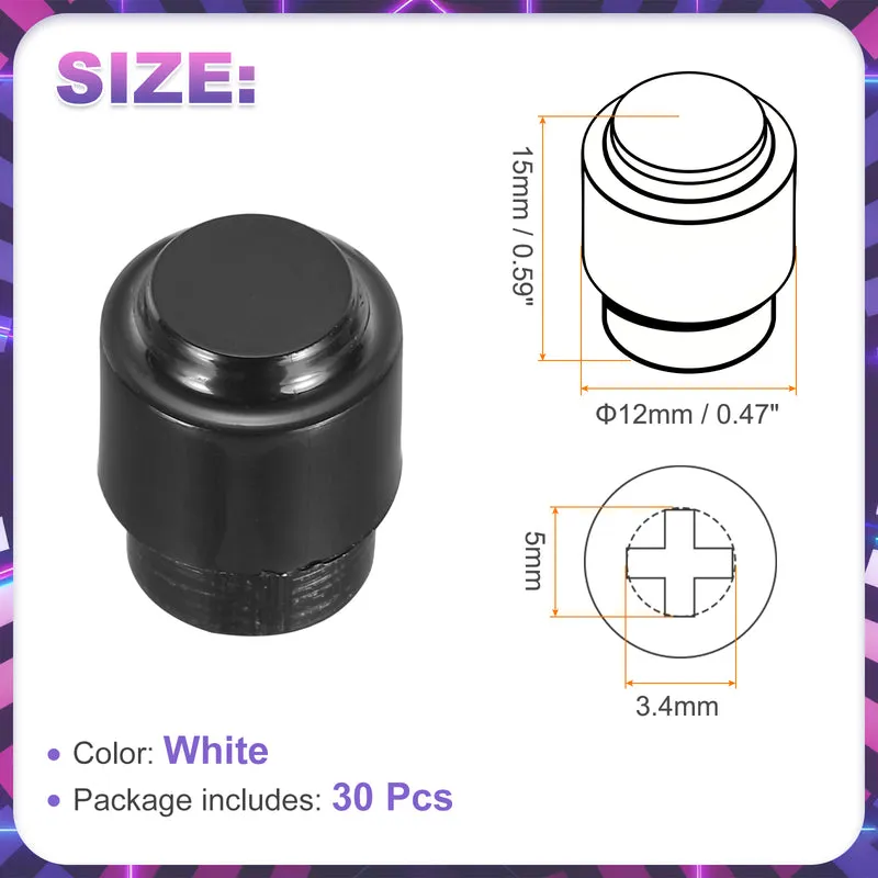 30Pcs Guitar 3/5 Way Pickup Switch Tip Plastic Cross-Slot, Black