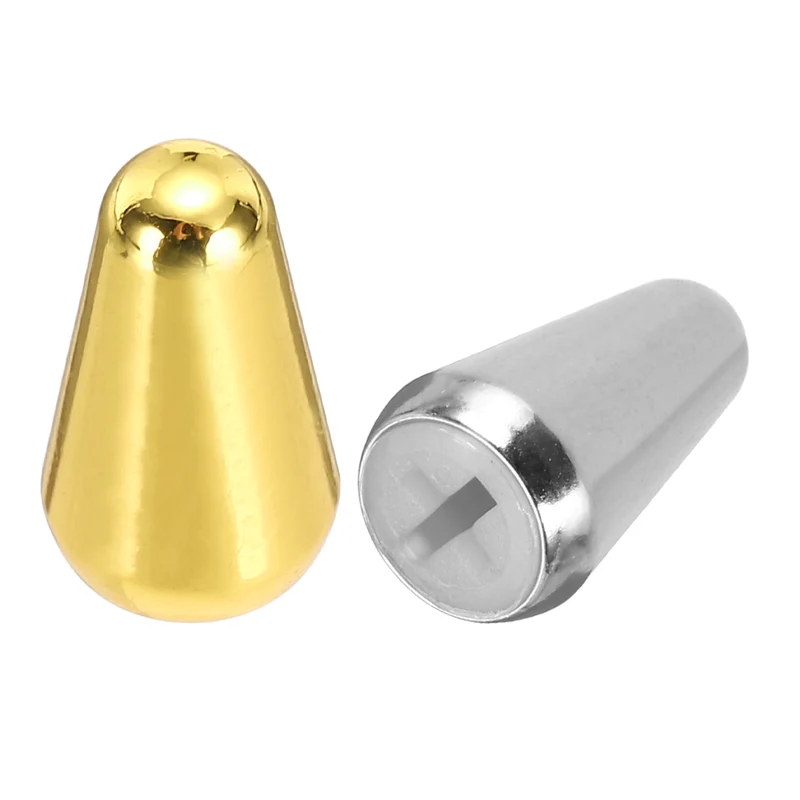 2Pcs Guitar 3/5 Way Pickup Switch Tip Cross-Slot for LP Guitar, Gold/Silver