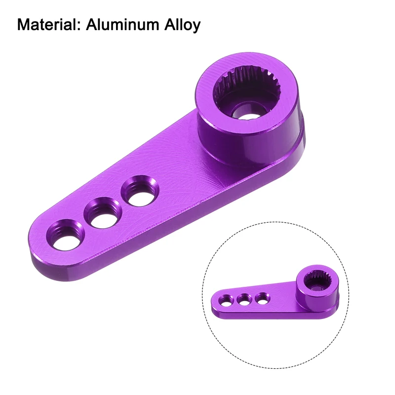 Aluminum Alloy 25T Steering Servo Single Arm Horn Purple for RC Car 3 Pcs