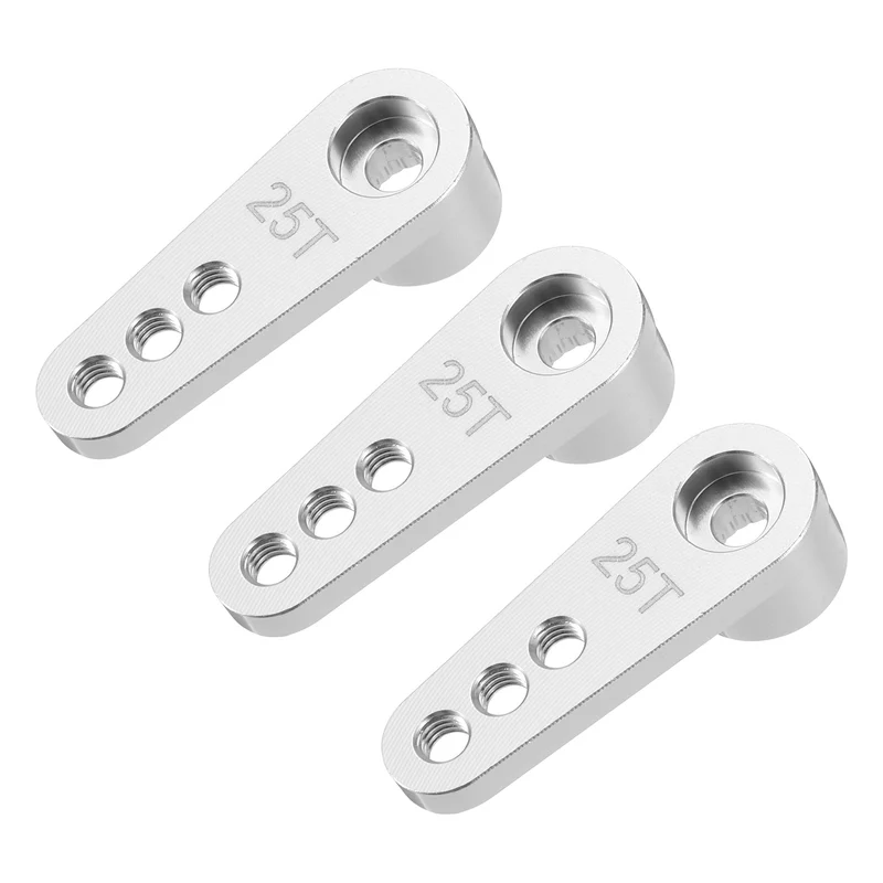 Aluminum Alloy 25T Steering Servo Single Arm Horn Silver for RC Car 3 Pcs