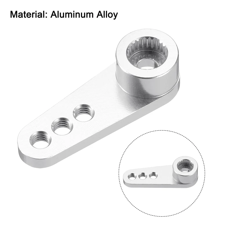 Aluminum Alloy 25T Steering Servo Single Arm Horn Silver for RC Car 3 Pcs