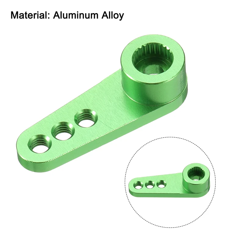 Aluminum Alloy 25T Steering Servo Single Arm Horn Green for RC Car 2 Pcs