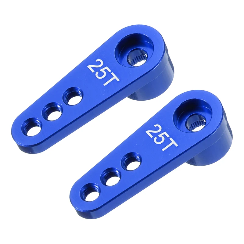 Aluminum Alloy 25T Steering Servo Single Arm Horn Dark Blue for RC Car 2 Pcs