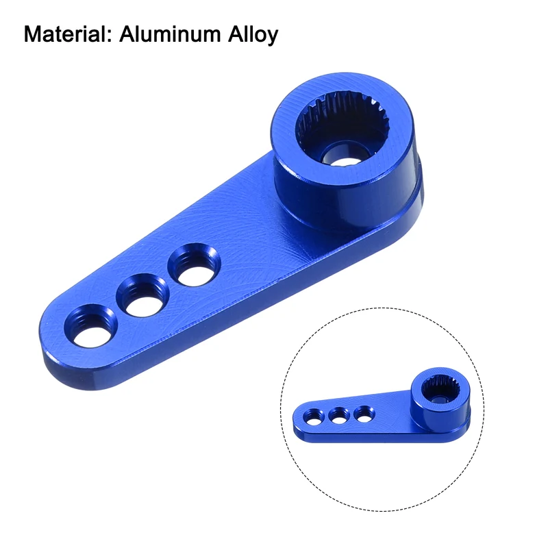 Aluminum Alloy 25T Steering Servo Single Arm Horn Dark Blue for RC Car 2 Pcs