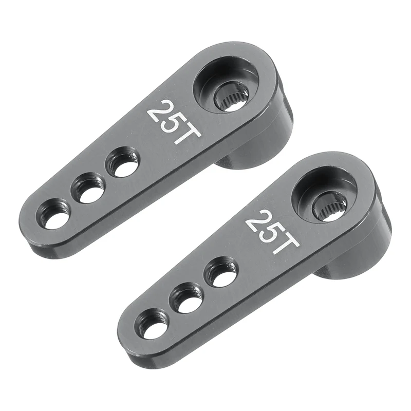 Aluminum Alloy 25T Steering Servo Single Arm Horn Deep Grey for RC Car 2 Pcs