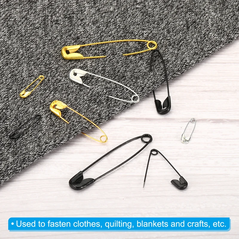 Safety Pins 1.18 Inch Nickle Plated Small Sewing Pins Gold Tone 400Pcs
