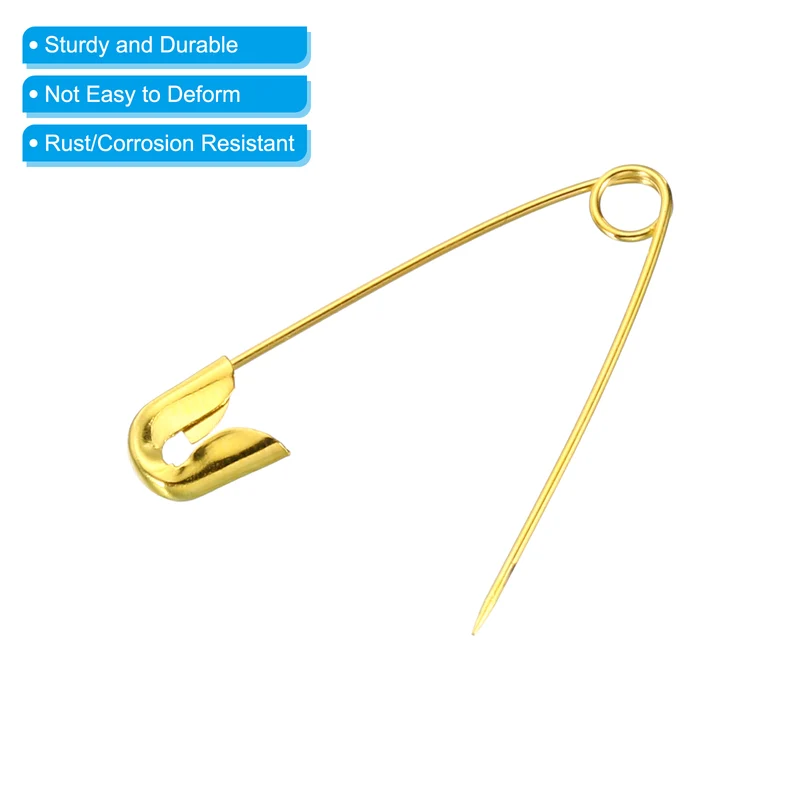 Safety Pins 1.18 Inch Nickle Plated Small Sewing Pins Gold Tone 200Pcs