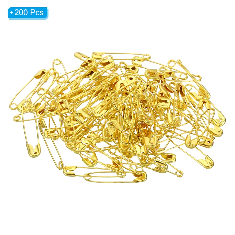 Safety Pins 0.87 Inch Nickle Plated Small Sewing Pins Gold Tone 200Pcs