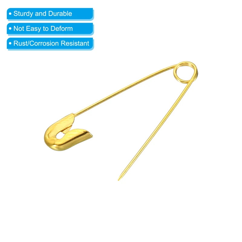 Safety Pins 1.06 Inch Nickle Plated Small Sewing Pins Gold Tone 200Pcs