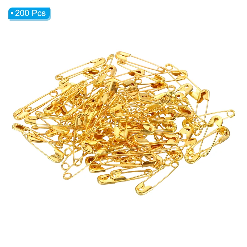 Safety Pins 0.75 Inch Nickle Plated Small Sewing Pins Gold Tone 200Pcs