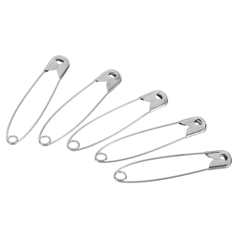 Safety Pins 2.13 Inch Nickle Plated Small Sewing Pins Silver Tone 100Pcs