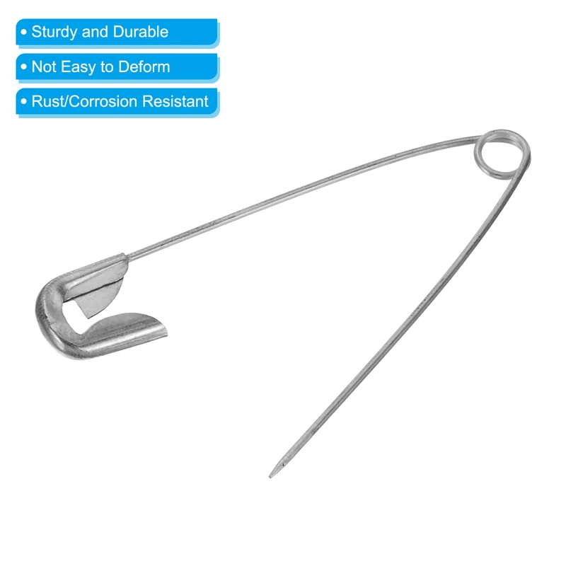 Safety Pins 2.13 Inch Nickle Plated Small Sewing Pins Silver Tone 100Pcs