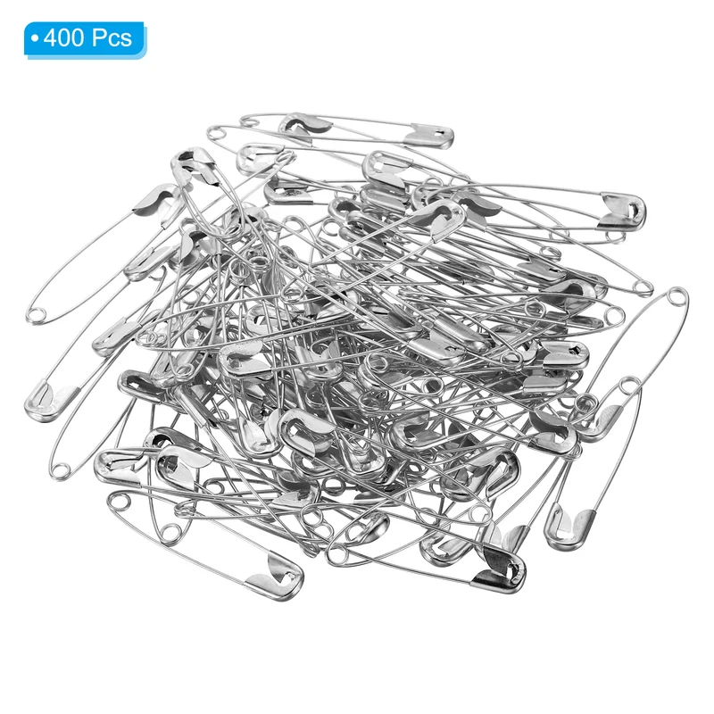 Safety Pins 1.73 Inch Nickle Plated Small Sewing Pins Silver Tone 400Pcs