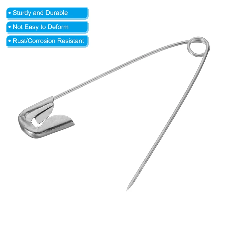 Safety Pins 1.73 Inch Nickle Plated Small Sewing Pins Silver Tone 200Pcs
