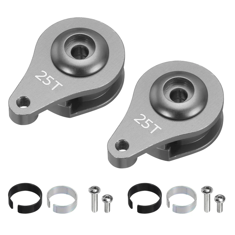 2pcs 25T 1Hole Adjustable Aluminum Arm Servo Horn Titanium for Car
