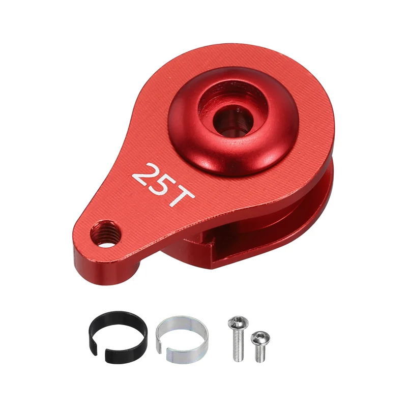 1pcs 25T 1Hole Adjustable Aluminum Arm Servo Horn Red for Car