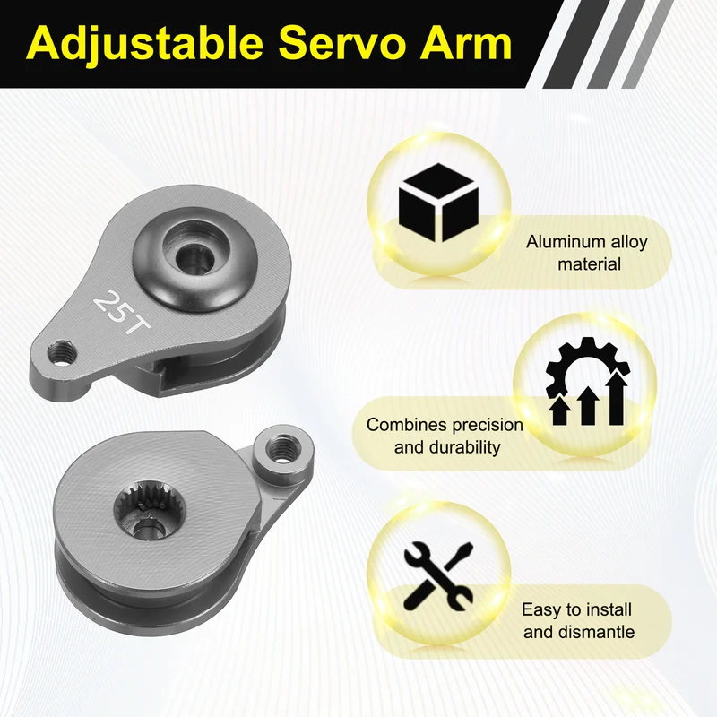 1pcs 25T 1Hole Adjustable Aluminum Arm Servo Horn Titanium for Car