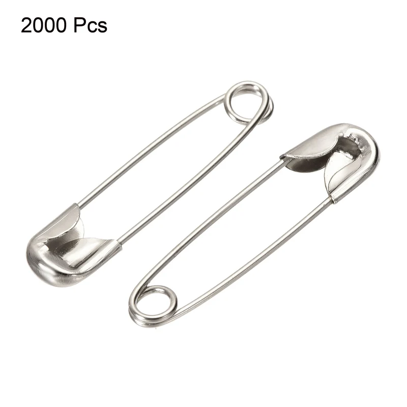 Safety Pins 22mm/0.87 Inch Metal Sewing Pins Silver Tone 2000Pcs