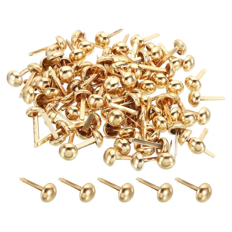 100pcs 6x12mm Mini Brads Paper Fasteners Scrapbooking Accessories Rose Gold