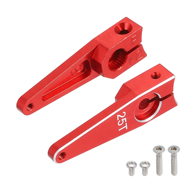 Aluminum Alloy 25T Steering Servo Arm Horn Red for Car/Boat/Airplane