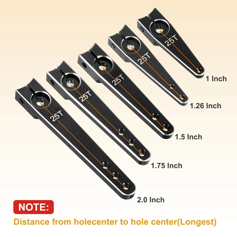 Aluminum Alloy 1 Inch 25T Steering Servo Arm Horn Black for Car Pack of 2
