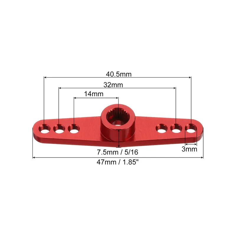 4 Pcs Aluminum Servo Horn 25T Servo Horn Steering Double Arms 47mm Red