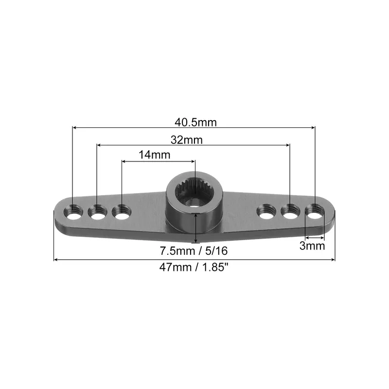 3 Pcs Aluminum Servo Horn 25T Servo Horn Steering Double Arms 47mm Bright Gray