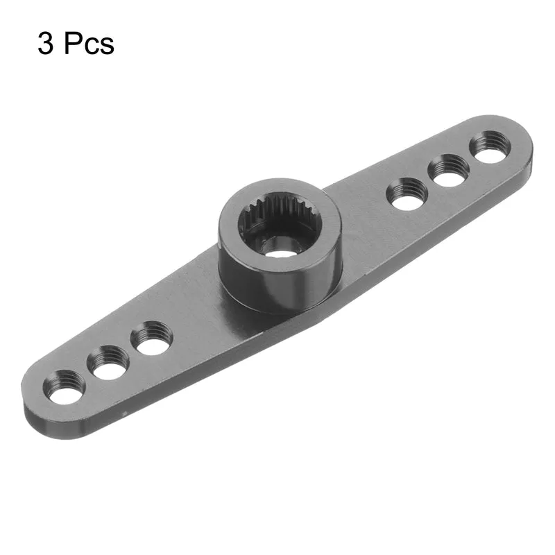 3 Pcs Aluminum Servo Horn 25T Servo Horn Steering Double Arms 47mm Bright Gray