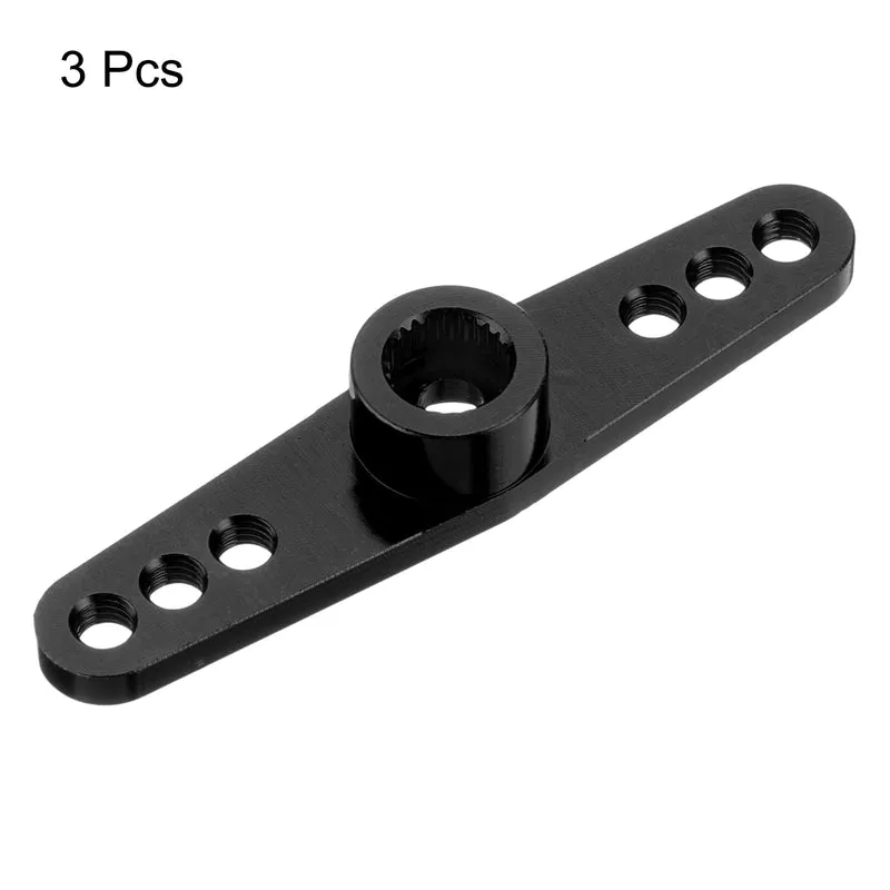 3 Pcs Aluminum Servo Horn 25T Servo Horn Steering Double Arms 47mm Black