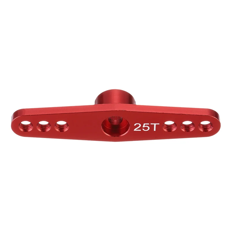 3 Pcs Aluminum Servo Horn 25T Servo Horn Steering Double Arms 47mm Red