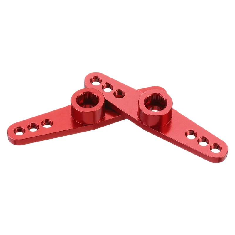 3 Pcs Aluminum Servo Horn 25T Servo Horn Steering Double Arms 47mm Red