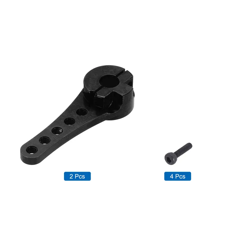 2 Pcs Aluminum Servo Horn Long 25T Steering Arm 46mm Length Black Suitable for DIY RC Car/Boat/AirplanesBoat Model Accessories with M2.5 Screws