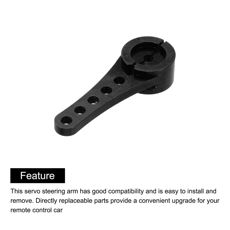 2 Pcs Aluminum Servo Horn Long 25T Steering Arm 46mm Length Black Suitable for DIY RC Car/Boat/AirplanesBoat Model Accessories with M2.5 Screws