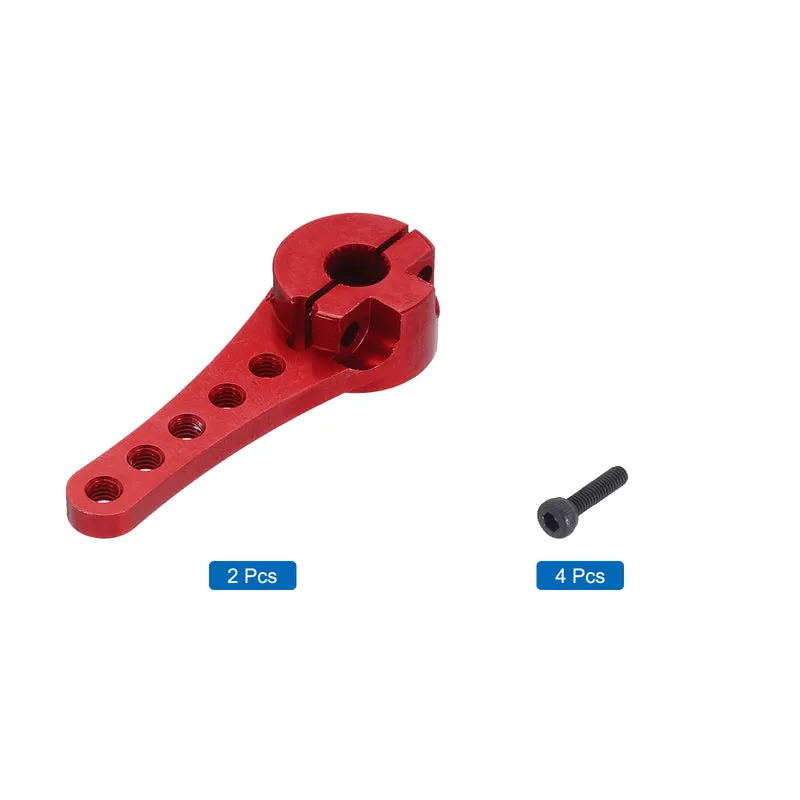 2 Pcs Aluminum Servo Horn Long 25T Steering Arm 46mm Length Red
