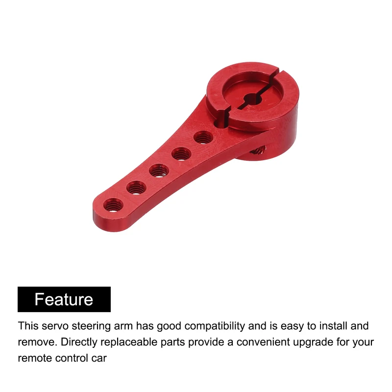 2 Pcs Aluminum Servo Horn Long 25T Steering Arm 46mm Length Red