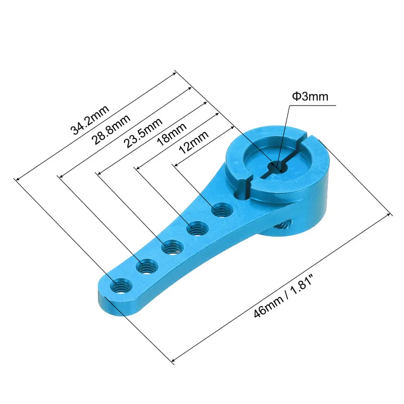 2 Pcs Aluminum Servo Horn Long 25T Steering Arm 46mm Length Sky Blue Suitable for DIY RC Car/Boat/AirplanesBoat Model Accessories with M2.5 Screws