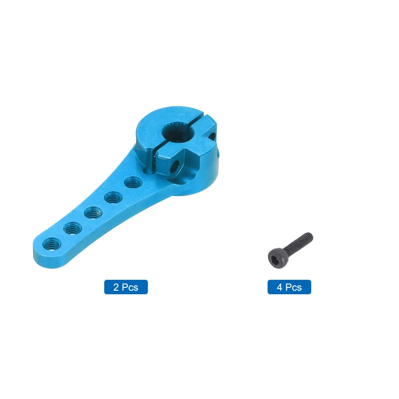 2 Pcs Aluminum Servo Horn Long 25T Steering Arm 46mm Length Sky Blue Suitable for DIY RC Car/Boat/AirplanesBoat Model Accessories with M2.5 Screws