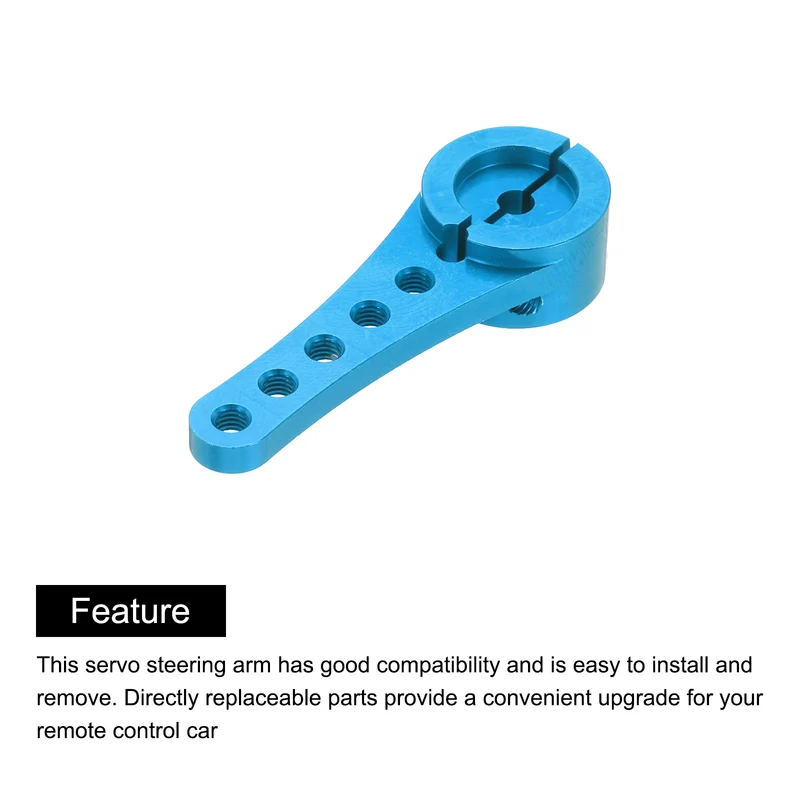 2 Pcs Aluminum Servo Horn Long 25T Steering Arm 46mm Length Sky Blue Suitable for DIY RC Car/Boat/AirplanesBoat Model Accessories with M2.5 Screws