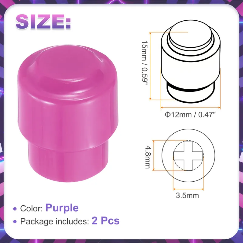 2Pcs Guitar 3/5 Way Pickup Switch Tip Plastic Cross-Slot Knob Tip, Purple