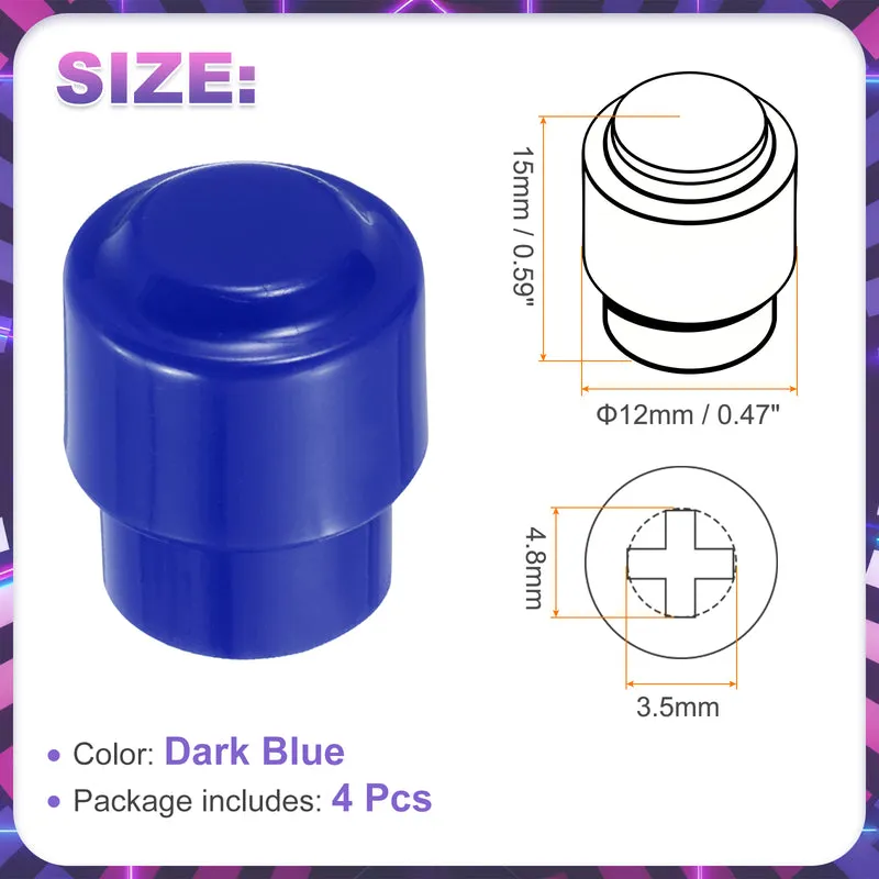 4Pcs Guitar 3/5 Way Pickup Switch Tip Plastic Cross-Slot Knob Tip, Blue