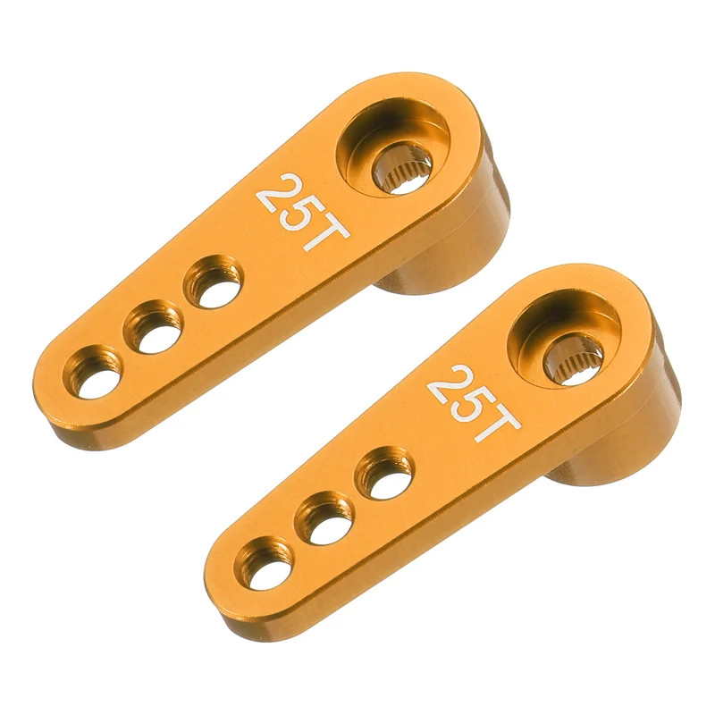 2 x Aluminum Alloy 25T Steering Servo Single Arm Horn Gold for RC Car