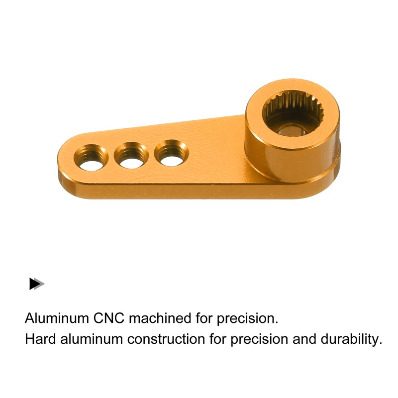 2 x Aluminum Alloy 25T Steering Servo Single Arm Horn Gold for RC Car