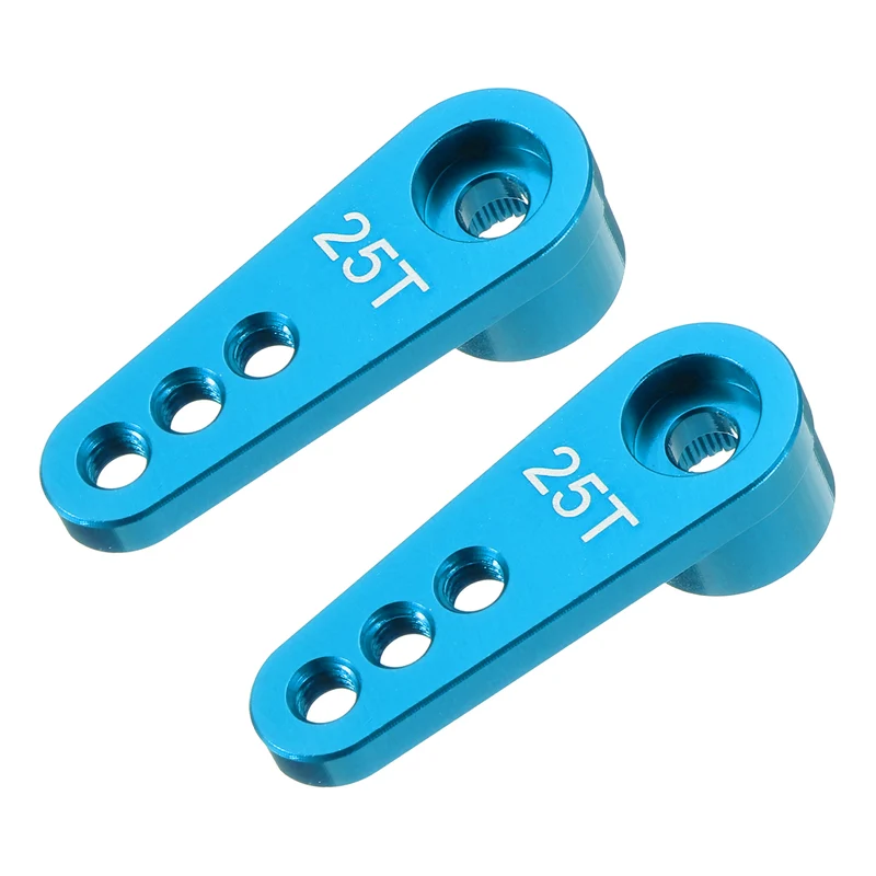 Aluminum Alloy 25T Steering Servo Single Arm Horn Blue for RC Car 2 Pcs