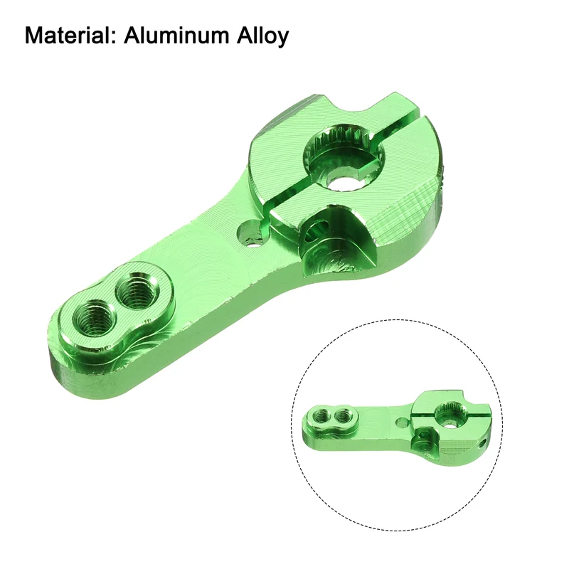 Aluminum Alloy 25T Steering Servo Arm Horn Green for RC Car 2 Pcs